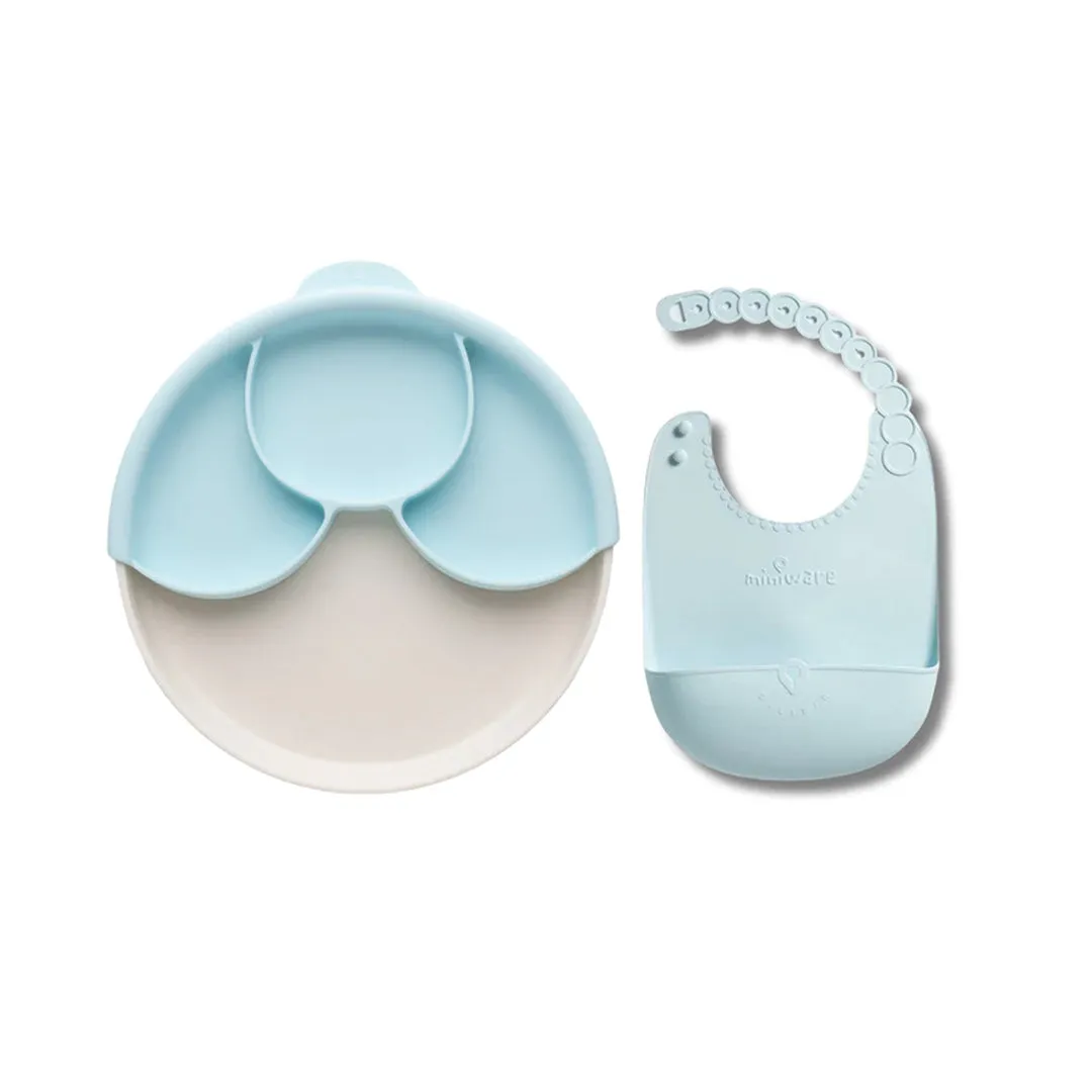 Healthy meal set  Miniware Silibib Vanilla/Aqua