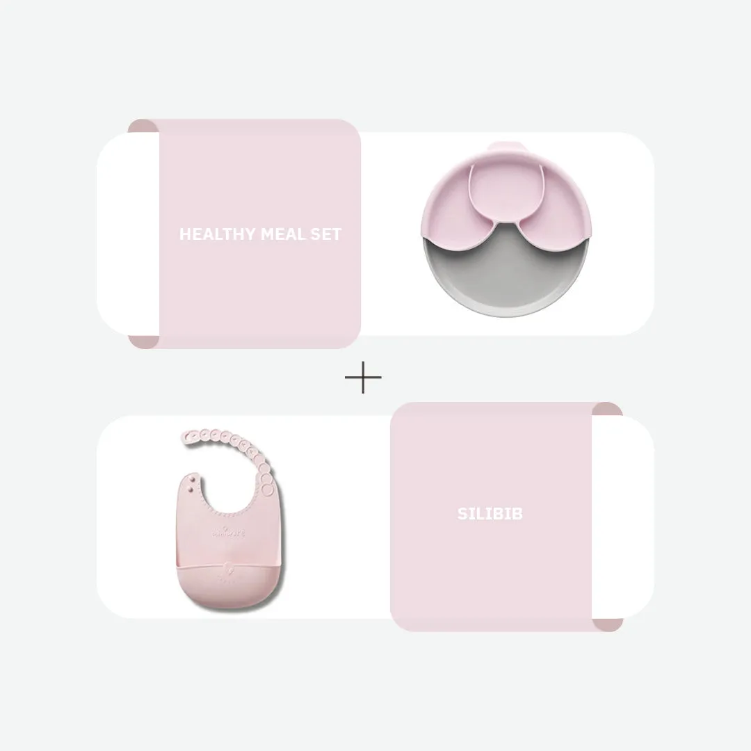 Healthy meal set  Silibib Grey/Cotton Candy