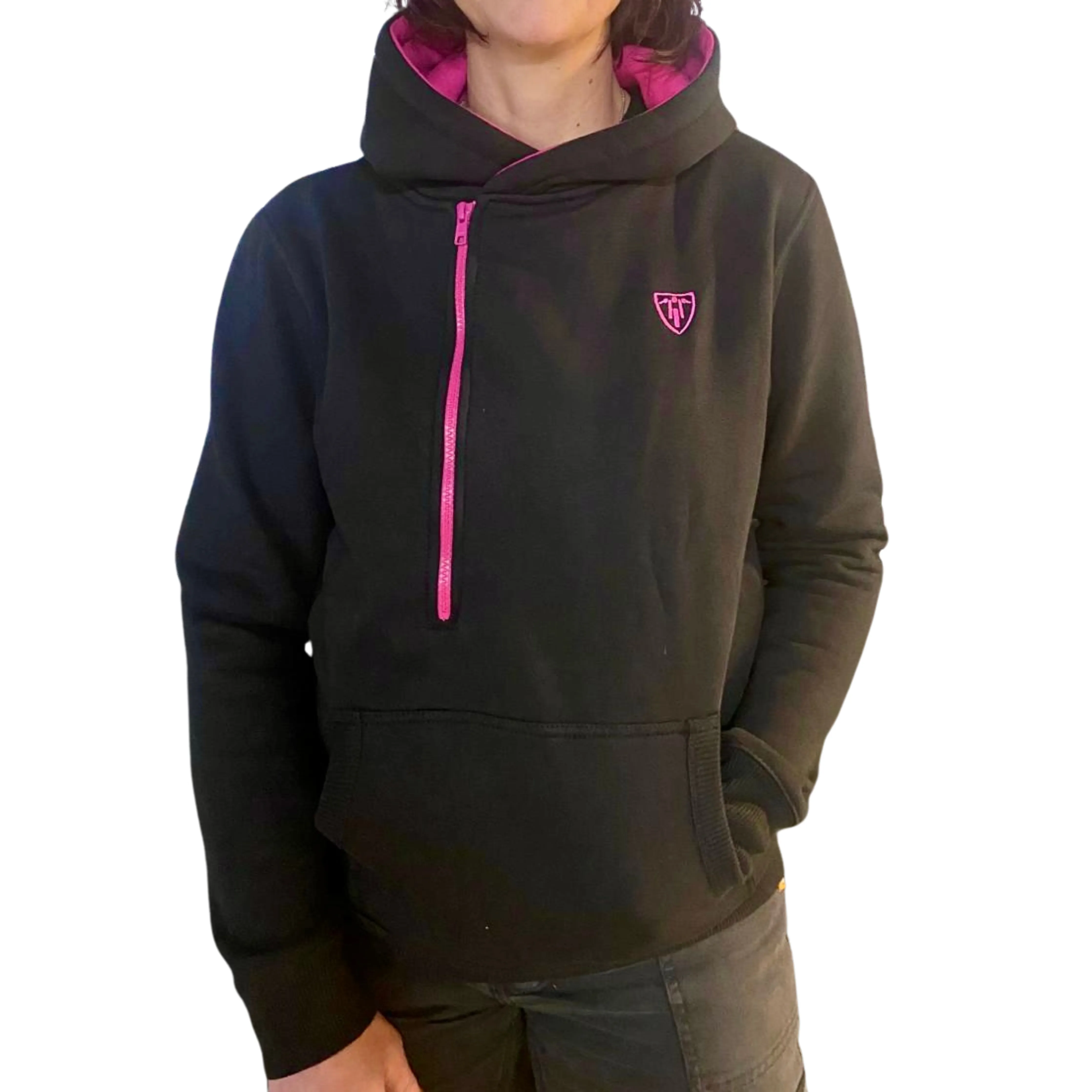 Helmet Hoodie - Pink/Black