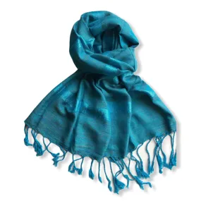 Helyat Handwoven Scarf - Variegated Turquoise