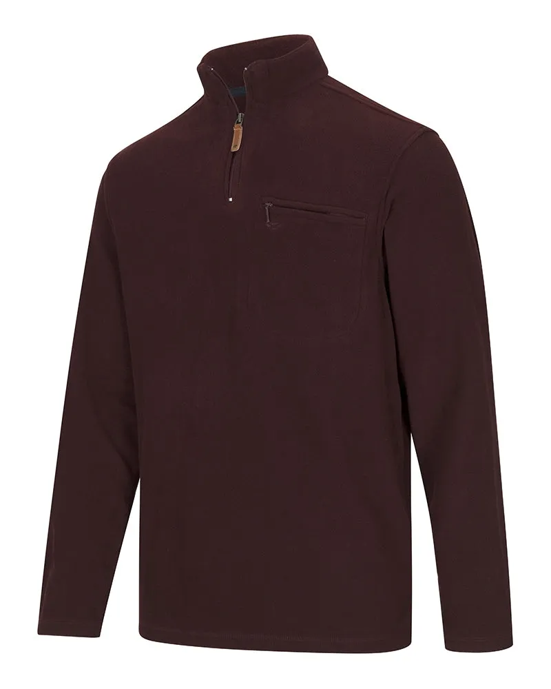 HOGGS OF FIFE Islander 1/4 Zip Micro-Fleece Shirt - Men's - Burgundy