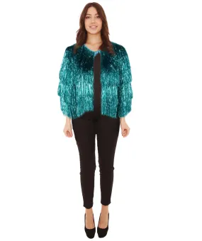 HPO Adult Women's Aquamarine Tinsel Jacket I Perfect for Halloween and Cosplay Events