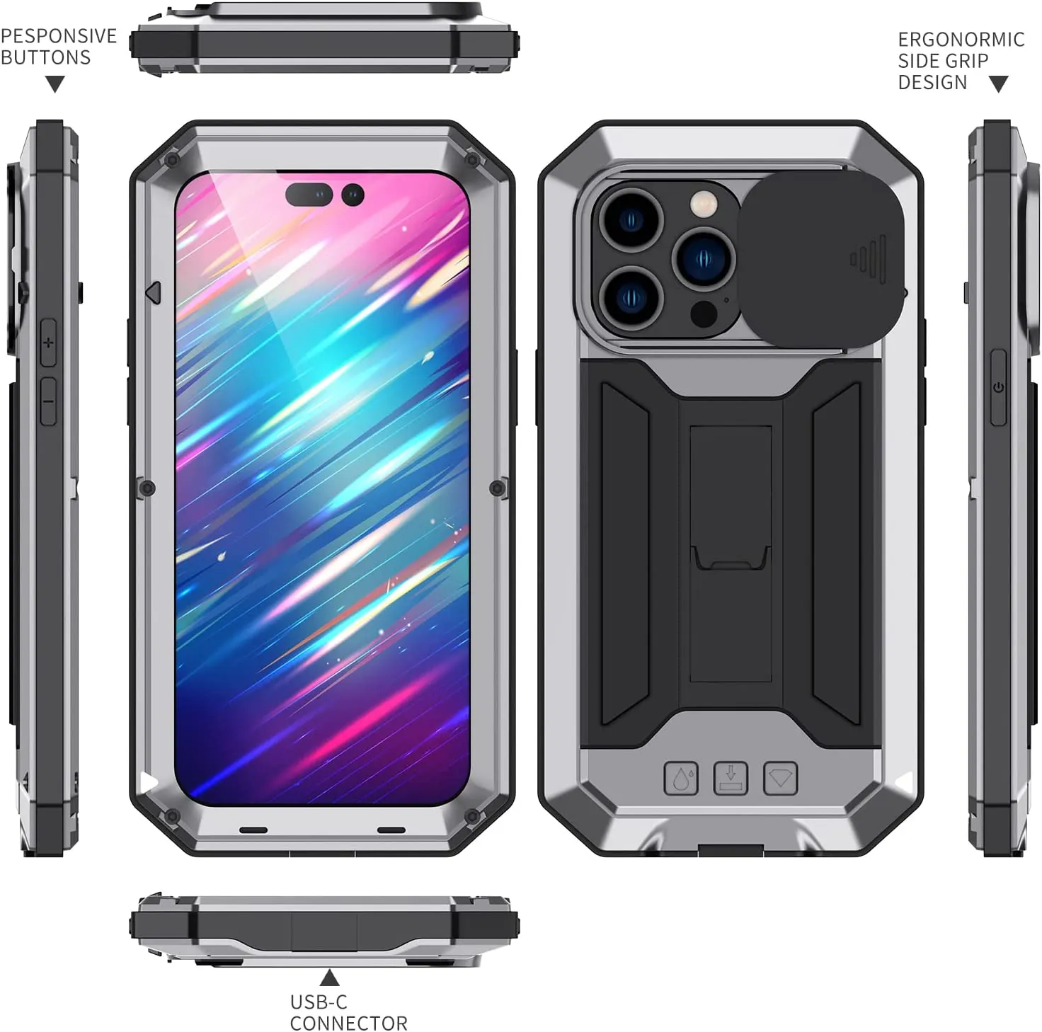 iPhone 16 Metal Rugged Case