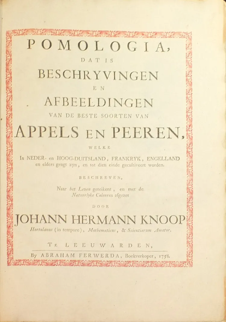 Johann Hermann Knoop (1700-1769), Pomologia, Fructologia, Dendrologia