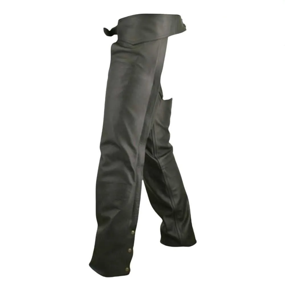 Legendary 'Bad Ass' Leather Motorcycle Chaps - Black