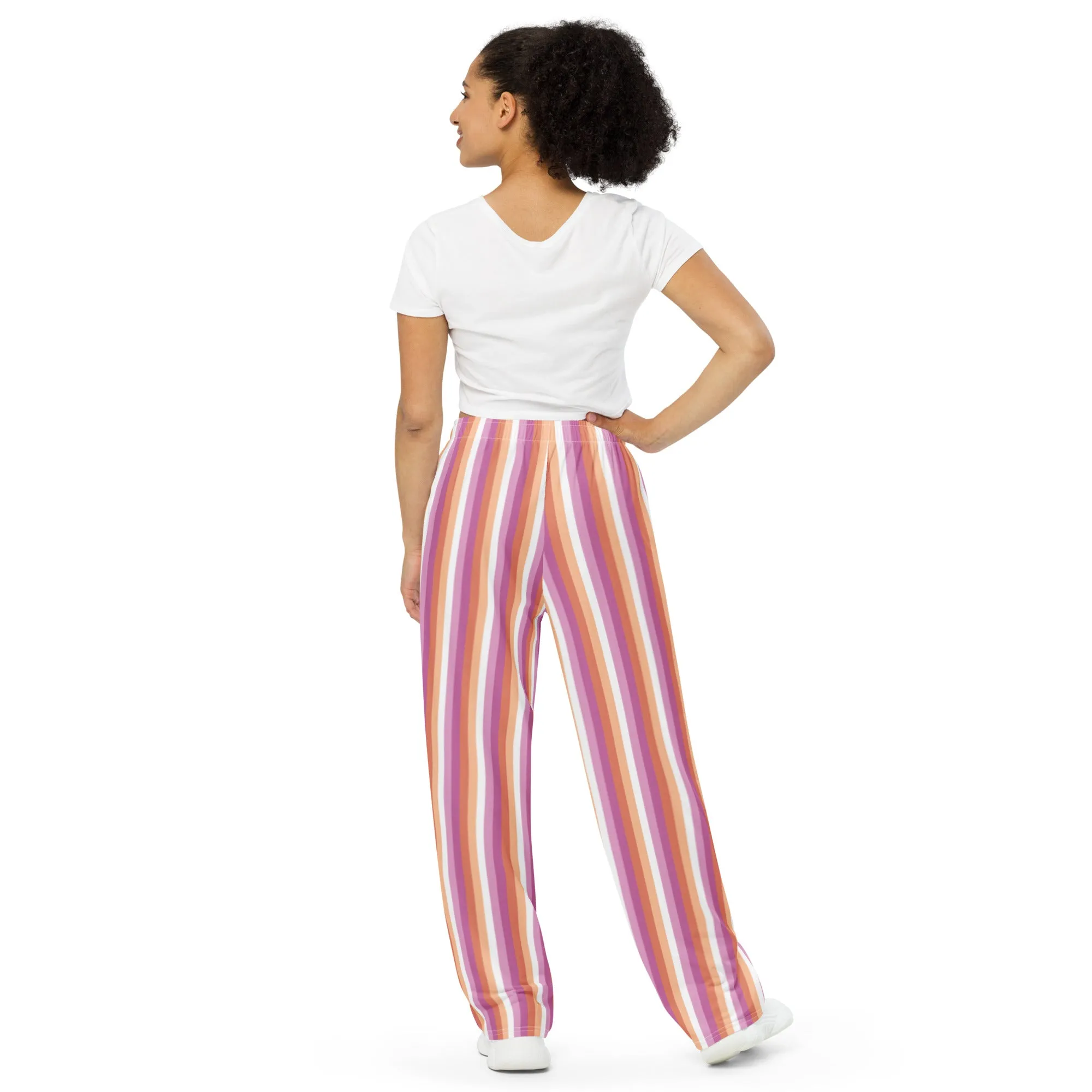 Lesbian Pride Flag Wide-Leg Pants