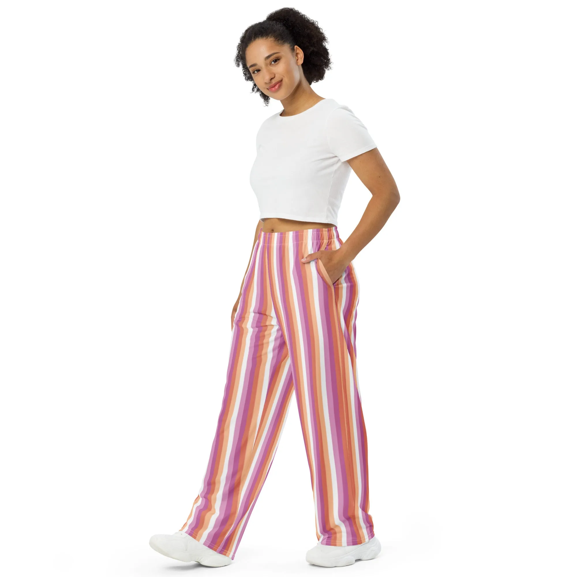 Lesbian Pride Flag Wide-Leg Pants