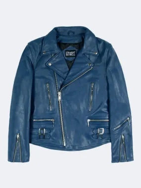 Men's Defector Blue Leather Jacket