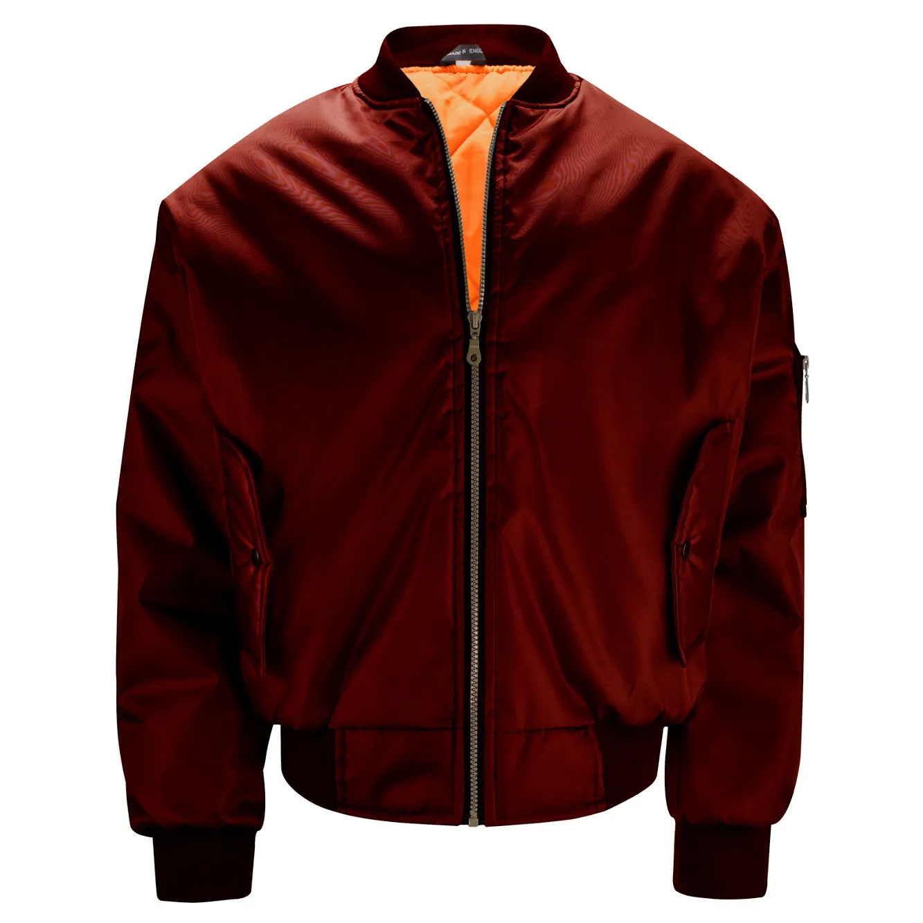 Mens MA1 Flight Bomber Jacket - Burgundy