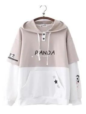 Metaversmall Women cotton Hoodies Spring Long Sleeve Drawstring letter print Hooded Sweatshirt Female Harajuku Cute Pullover Tops