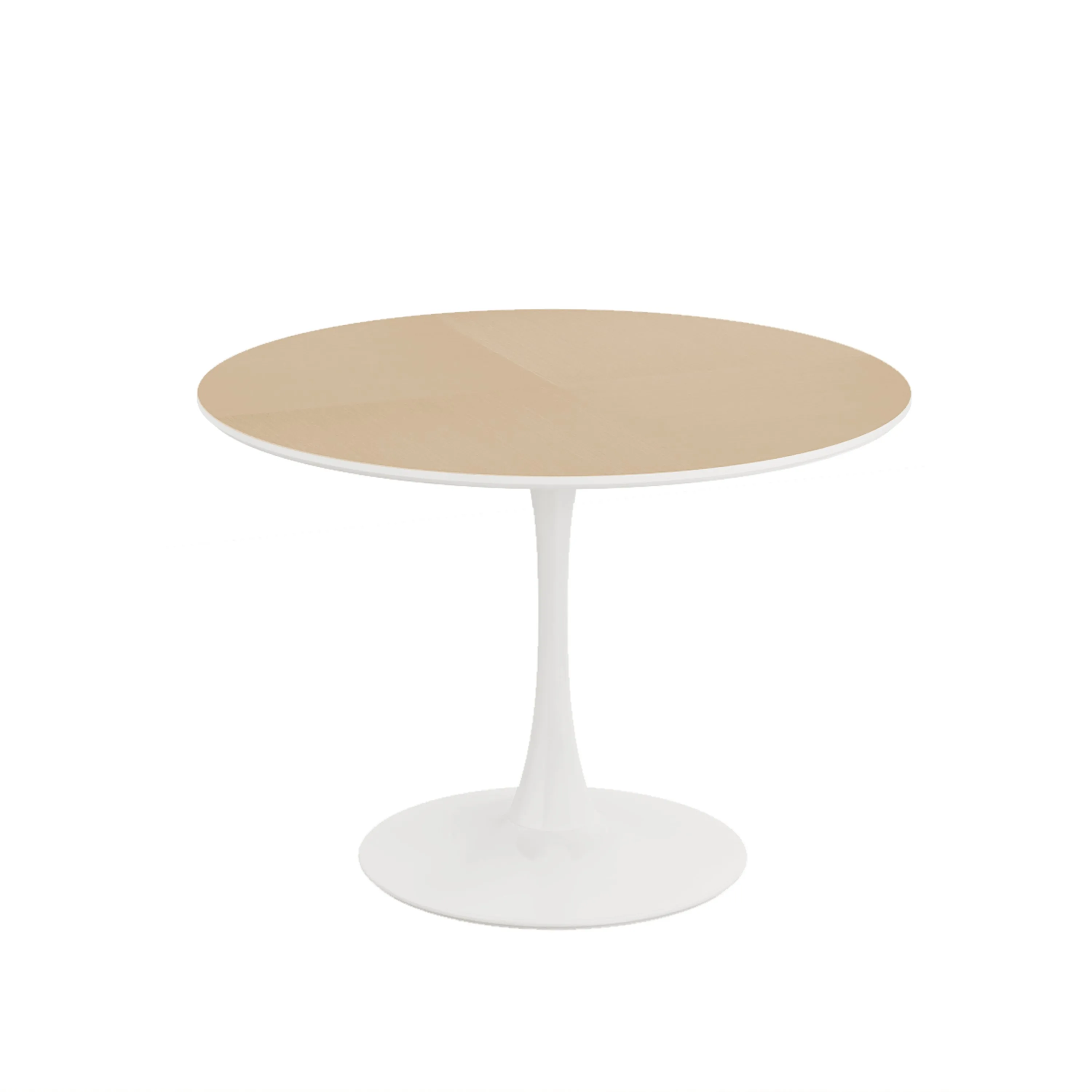 Modern Round Dining Table with Printed Wood Grain Table Top