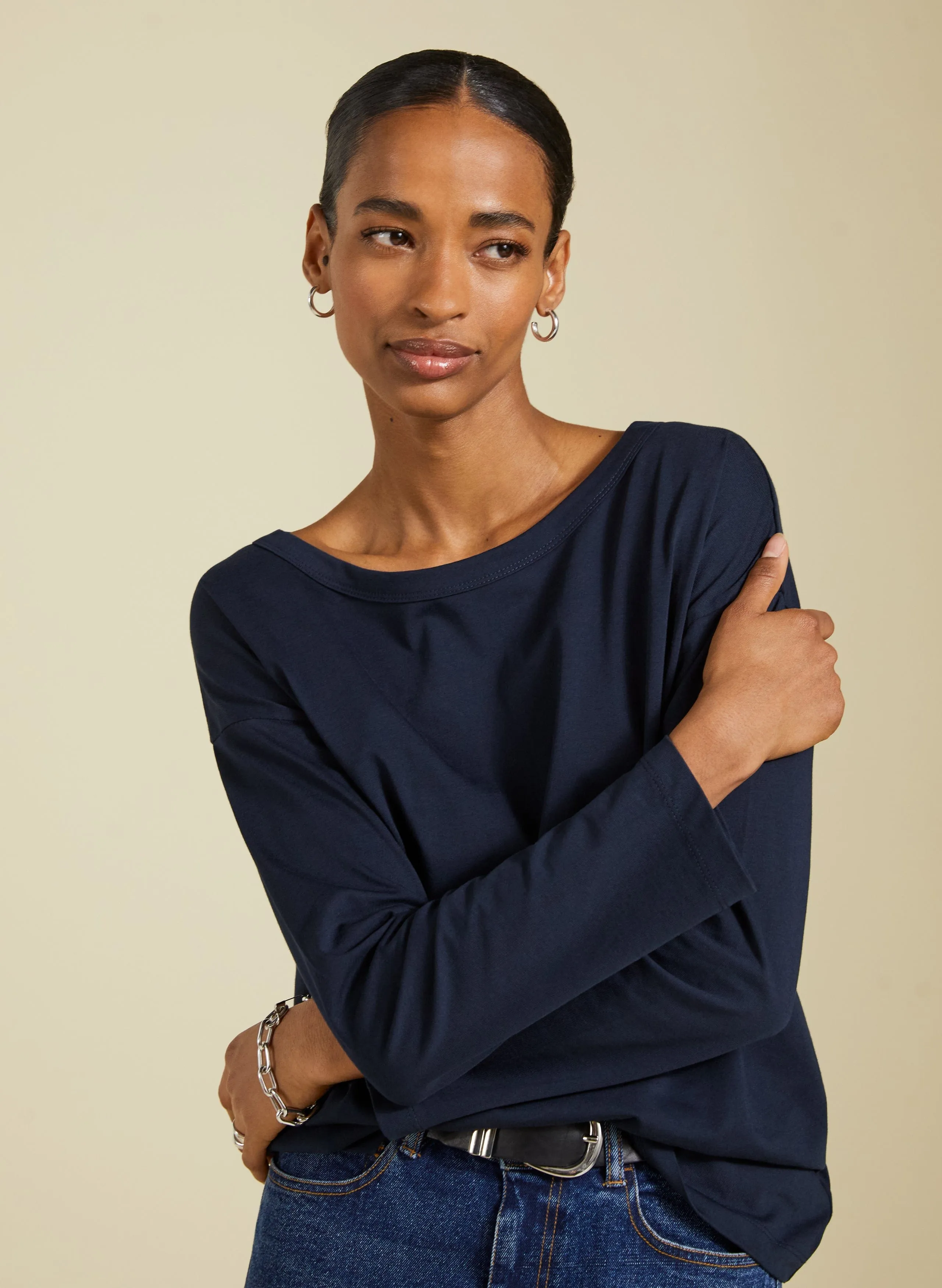 Montrose Organic Cotton Relaxed Top | Deep Indigo