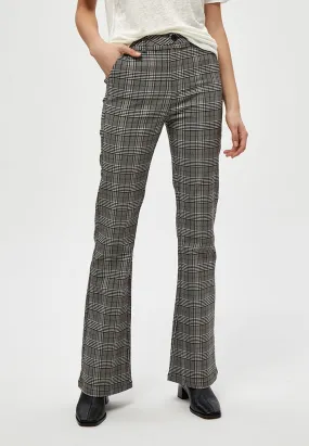 MSCarma Check Flared Pants - Wood Smoke Checked