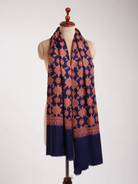 Navy Blue Sozni Embroidered Kashmiri Jamavar Shawl