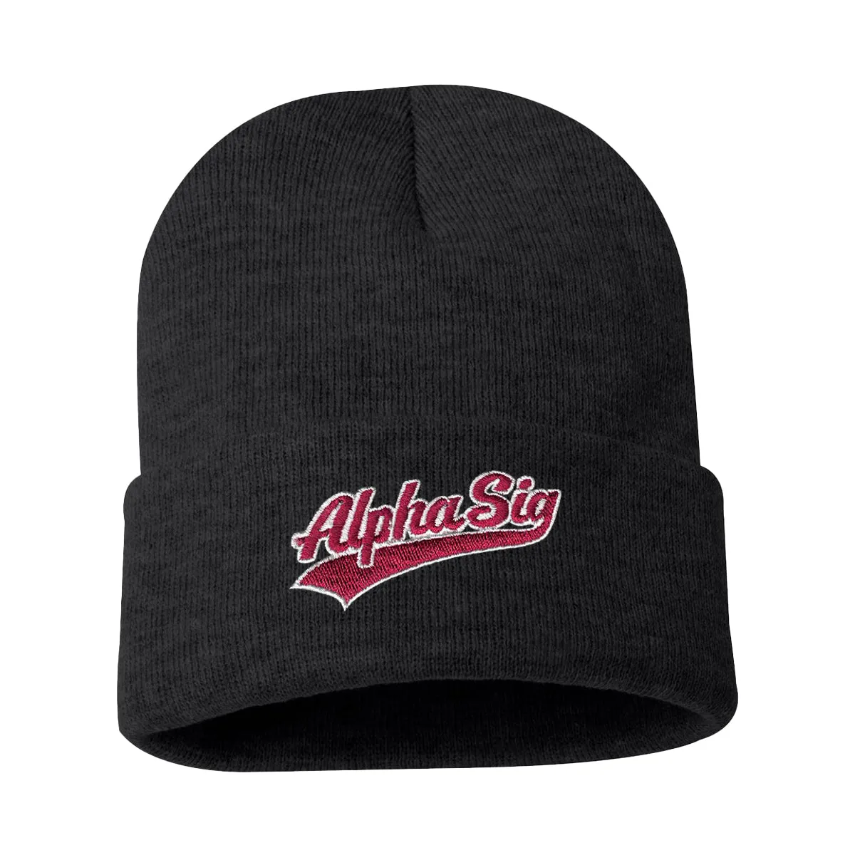 New! Alpha Sig Signature Charcoal Beanie