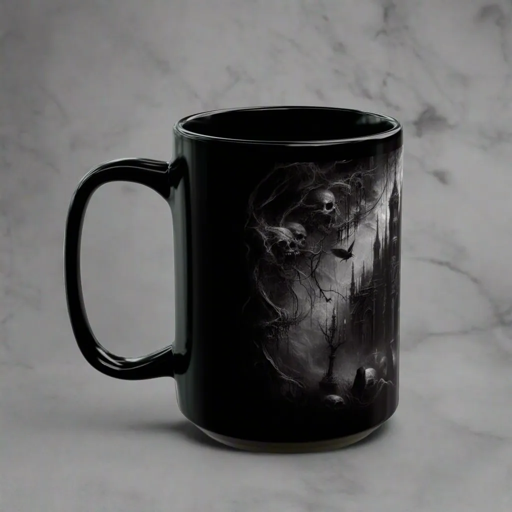 Nightfall Whisper Gothic Mug – Unleash the Elegance of Darkness in Every Sip