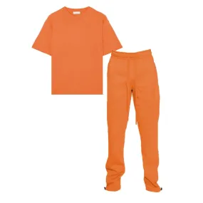 Orange Drop Shoulder & Ankle Toggle Sweat Set