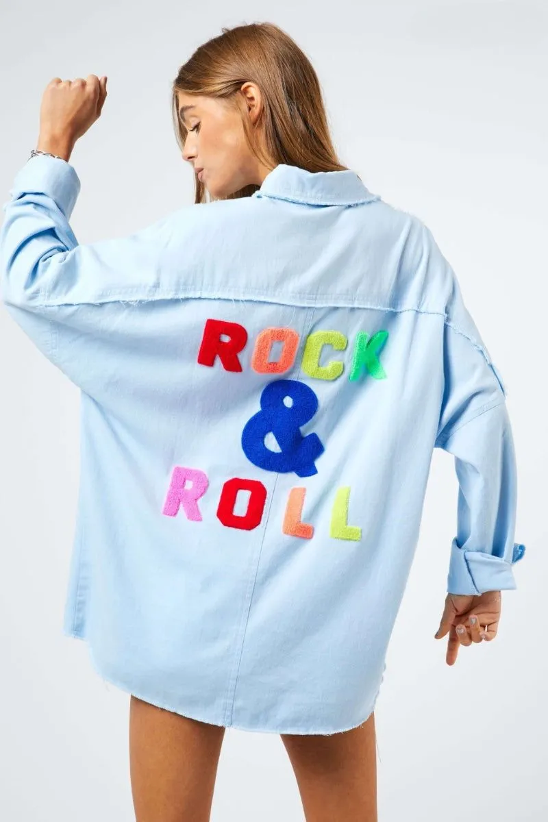 Oversized Embroidered Shacket - Rock & Roll