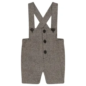 P4556-FRONT BUTTON OVERALL-BLACK/WHITE