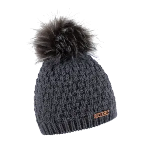 Petra Charcoal Faux Fur Beanie Hat