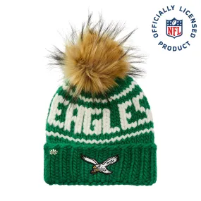 PHILADELPHIA RETRO EAGLES LELE SADOUGHI X NFL KELLY GREEN BEANIE FAUX FUR POM