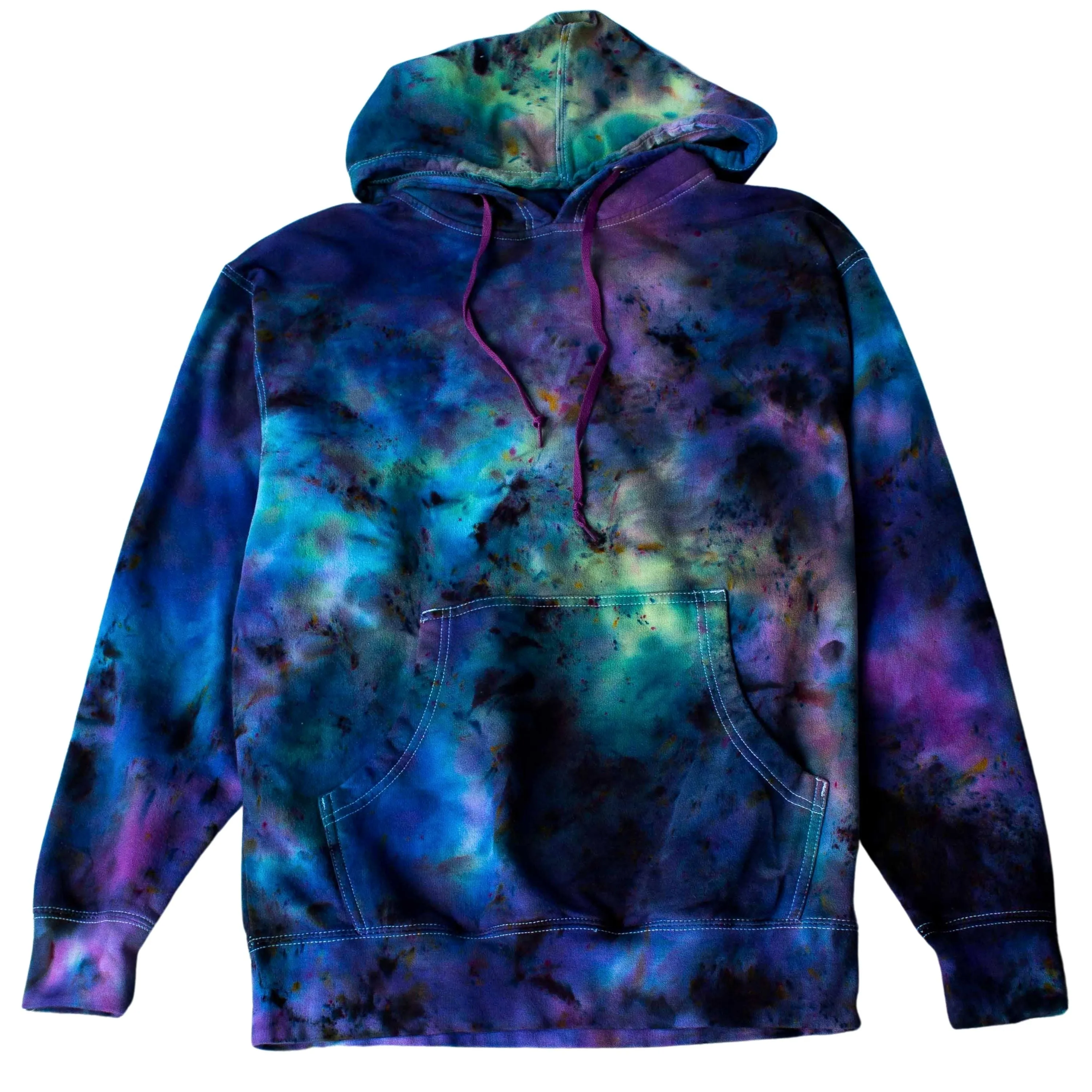 Polar Night Radiance - Northern Lights Vivid Tie-Dye Hoodie