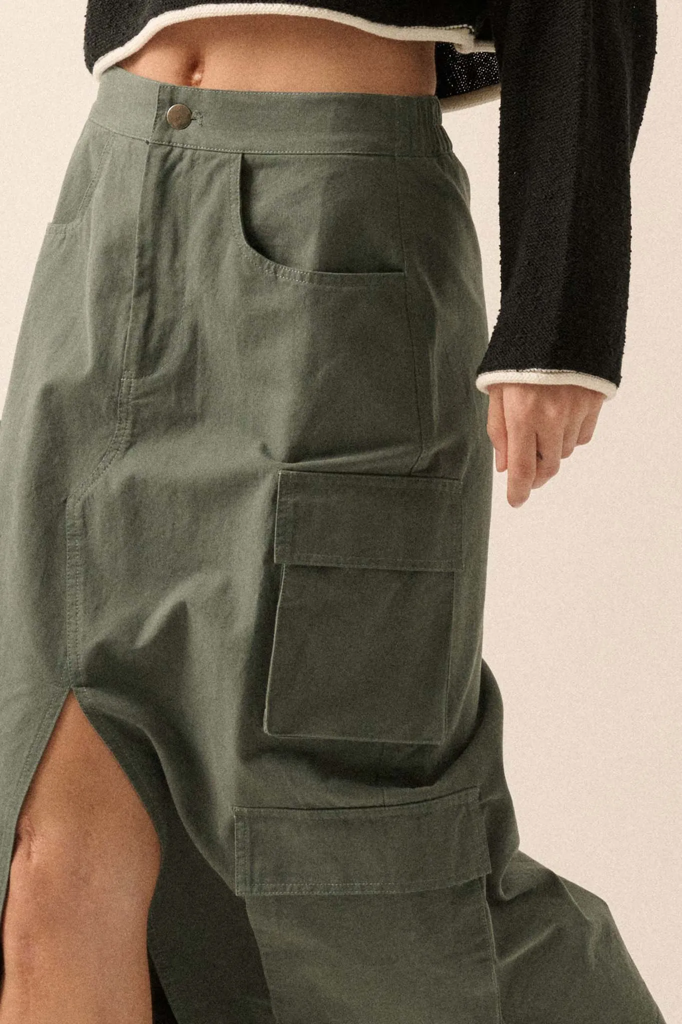 Practically Perfect Cargo Midi Pencil Skirt