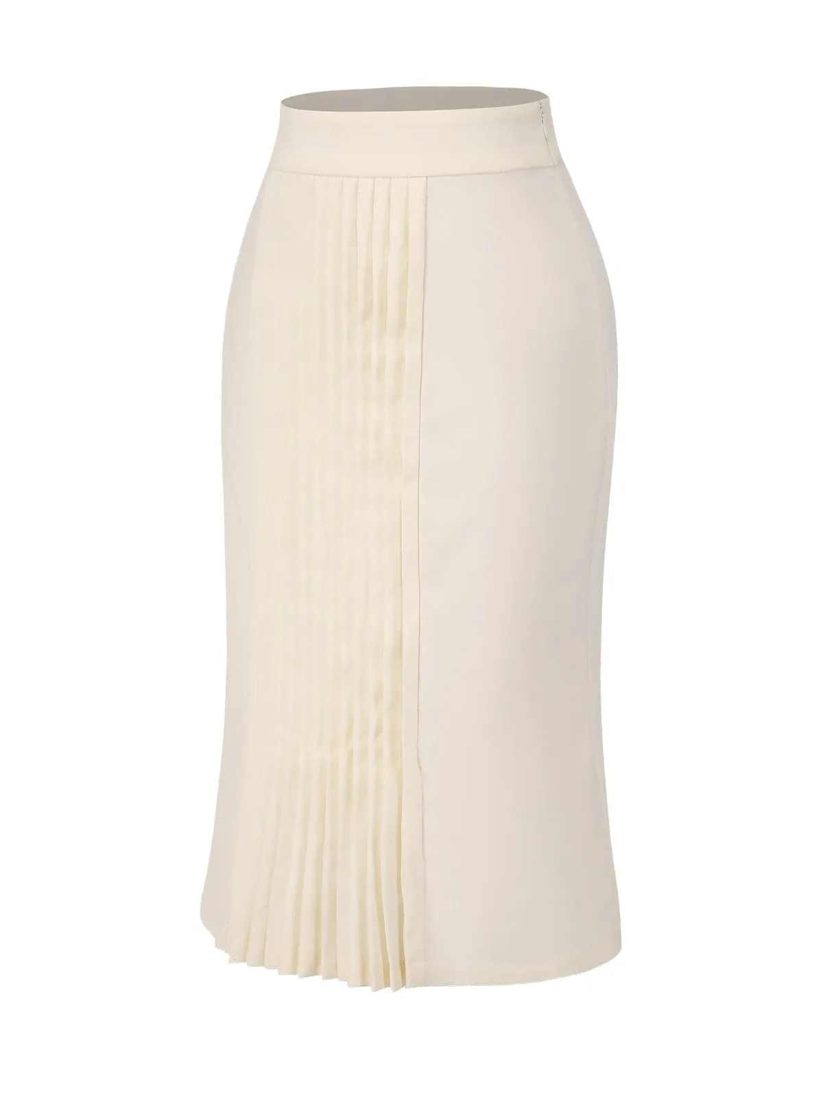 [Pre-Sale] Creamy White 1940s Solid Pleated Skirt