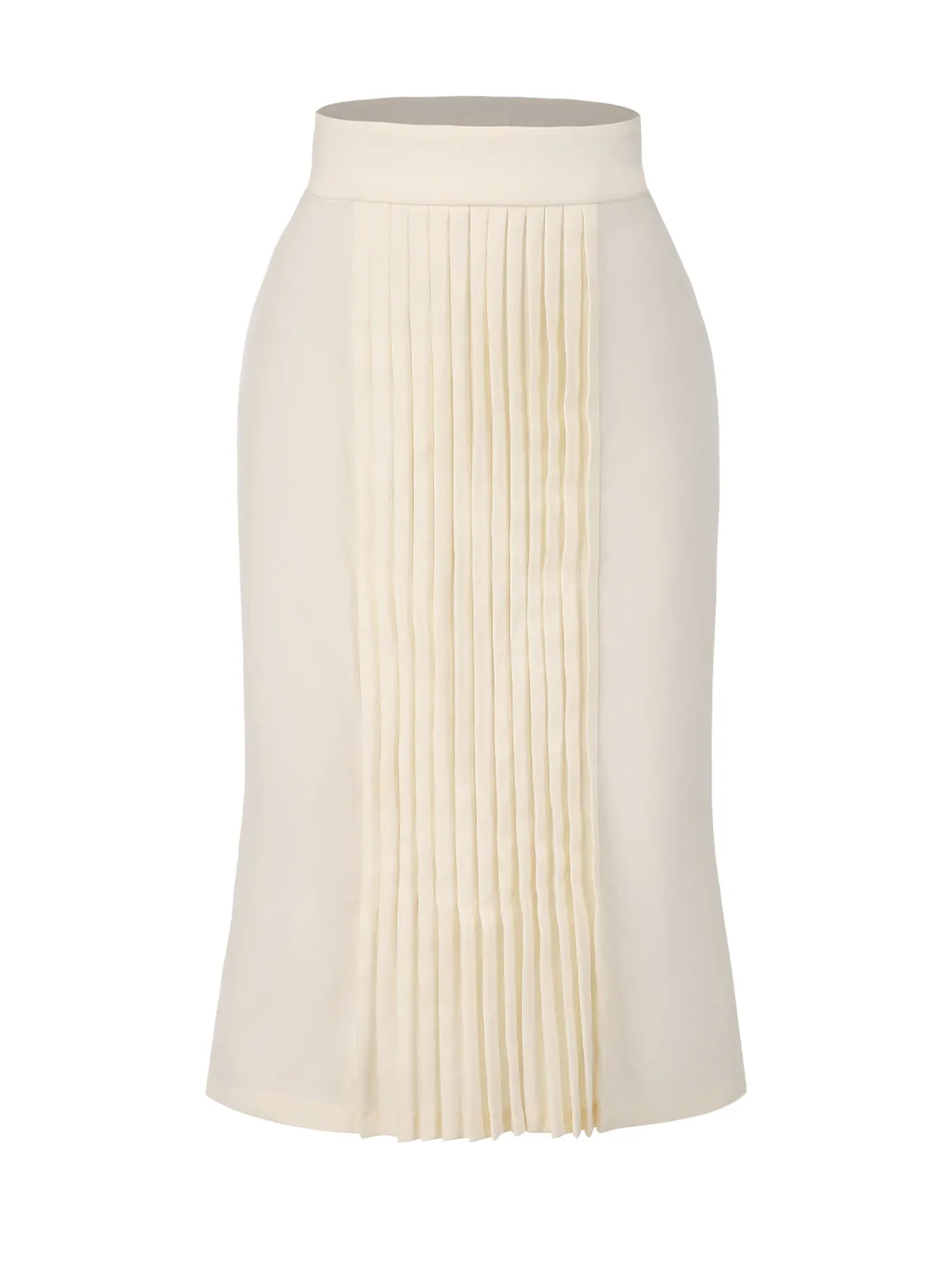 [Pre-Sale] Creamy White 1940s Solid Pleated Skirt