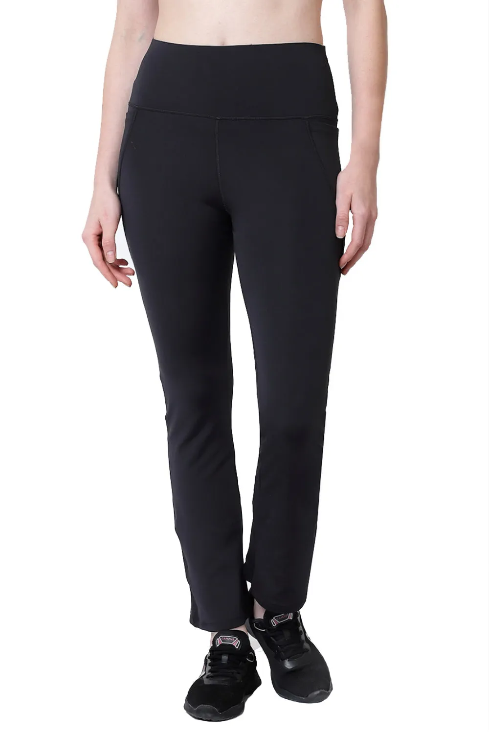 Recycled Fiber Black Flare Pants-ISL050-Black-