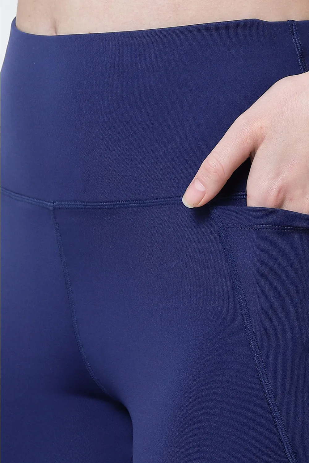 Recycled Fiber Black Flare Pants-ISL051-Navy Blue-