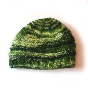 rib knit multi-tonal beanie hat