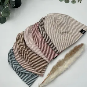 Ringel-Beanie, Jersey - versch. Farben