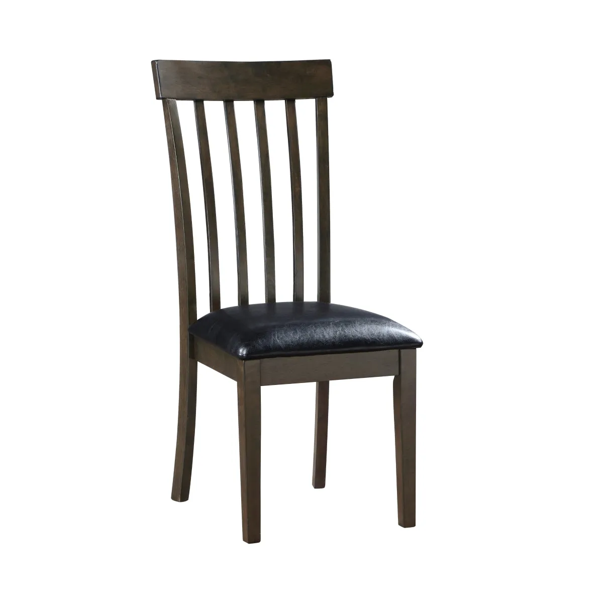 Rutland Casual Dining Chair with Faux Leather Seat and Wood Frame - Set of 2