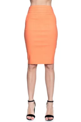 Salmon High Waist Pencil Skirt-FINAL SALE-NOT ELIGIBLE FOR EXCHANGE OR REFUND