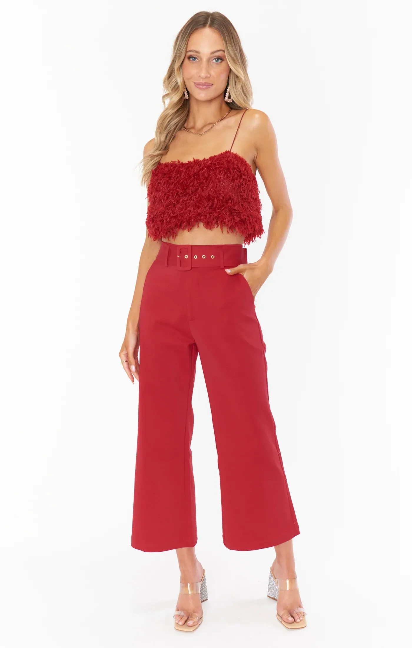 Show Me Your Mumu Dj Cropped Pants Red Suiting