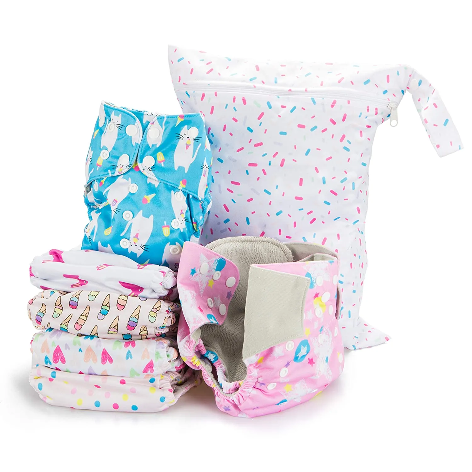 Simple Being Sweet Print Unisex Reusable Baby Cloth Diapers