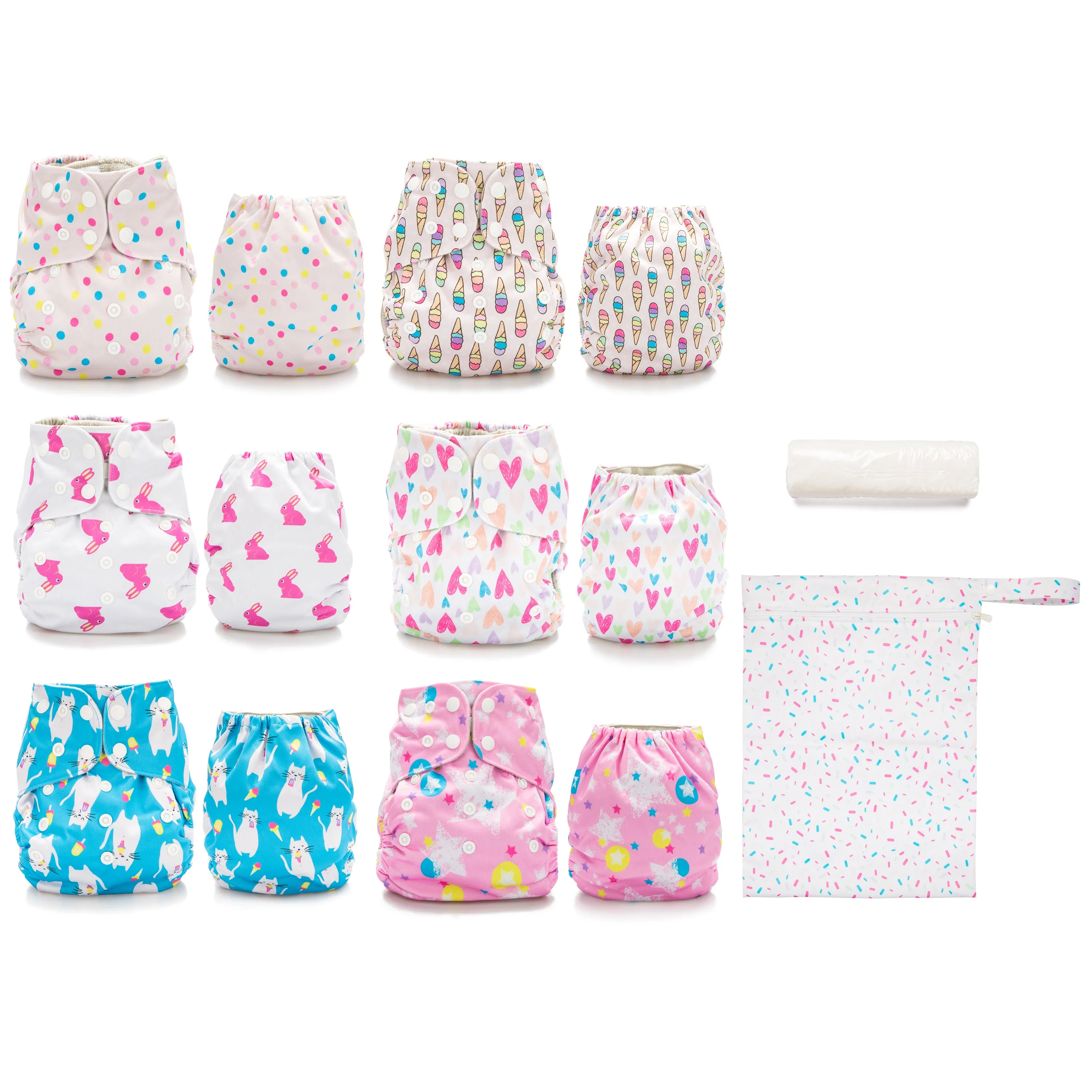 Simple Being Sweet Print Unisex Reusable Baby Cloth Diapers