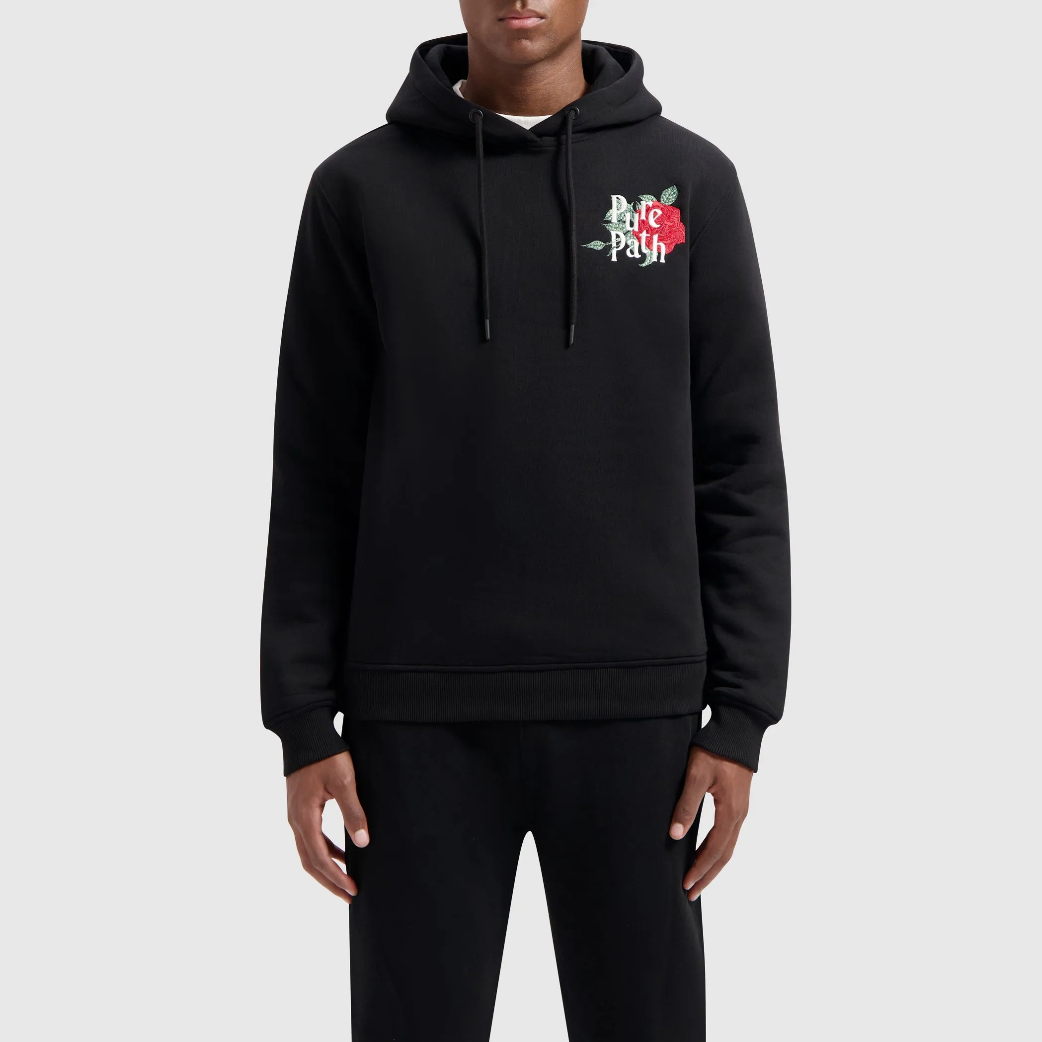 Single Rose Hoodie | Black