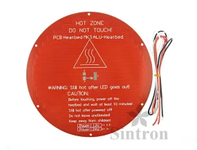 [Sintron] 3D Printer Heatbed Round 3mm Aluminum MK3 Heated Bed for RepRap Rostock Delta Kossel Mini with Thermistor & Wire