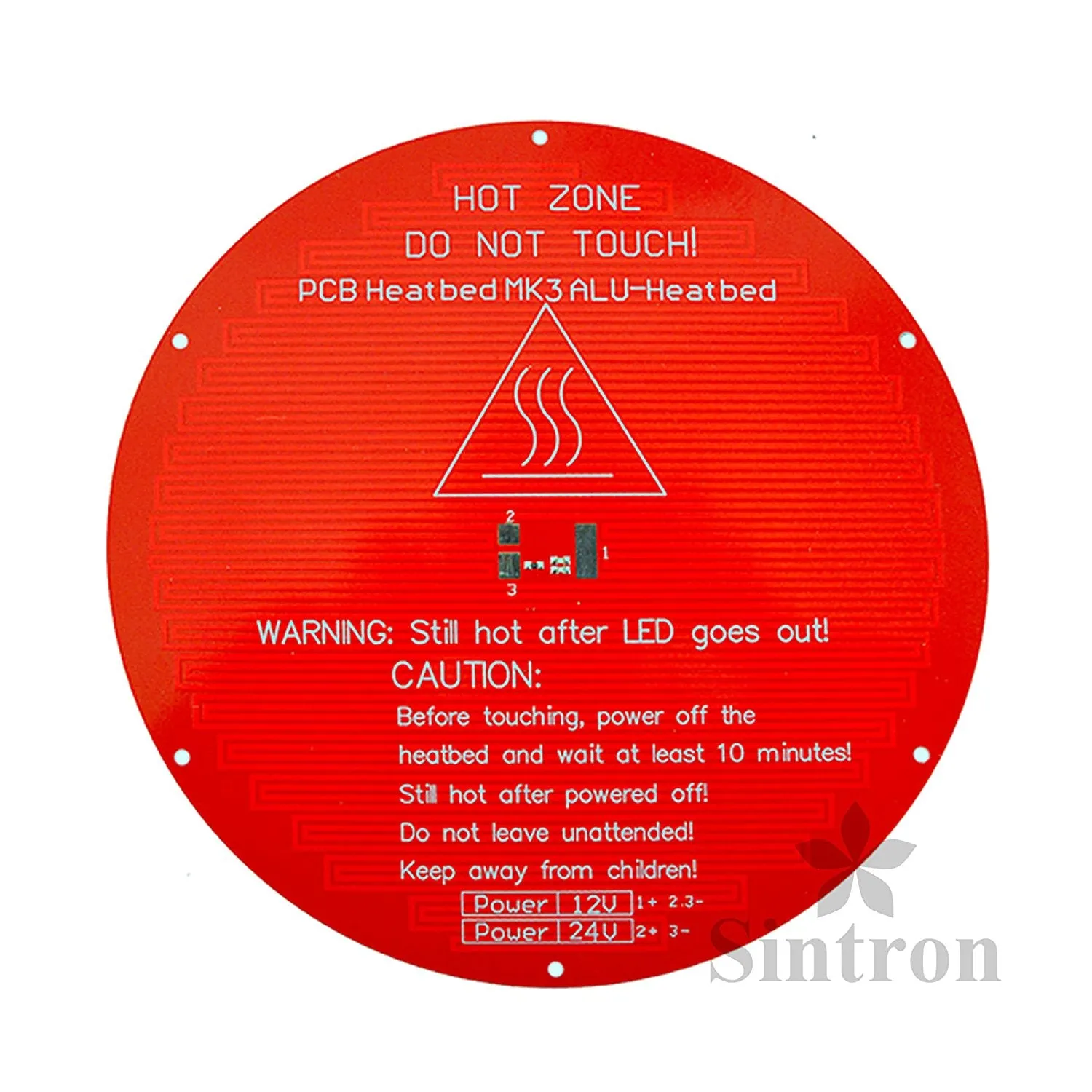 [Sintron] 3D Printer Heatbed Round 3mm Aluminum MK3 Heated Bed for RepRap Rostock Delta Kossel Mini with Thermistor & Wire