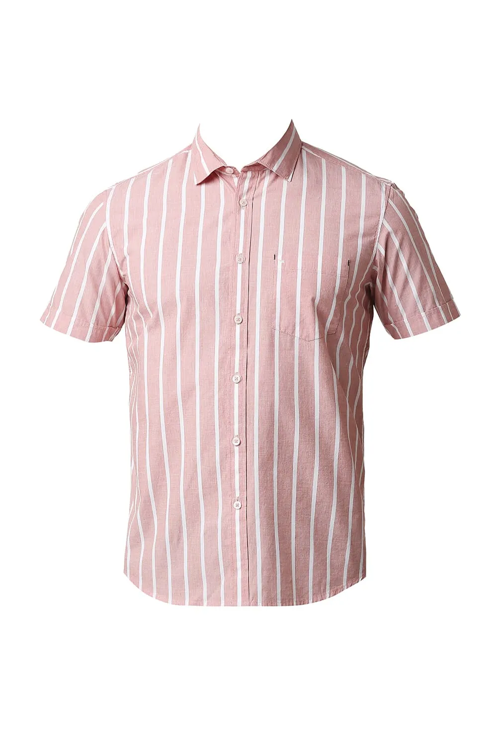 Slim Fit Fil-a-fil Stripe Halfsleeves Shirt