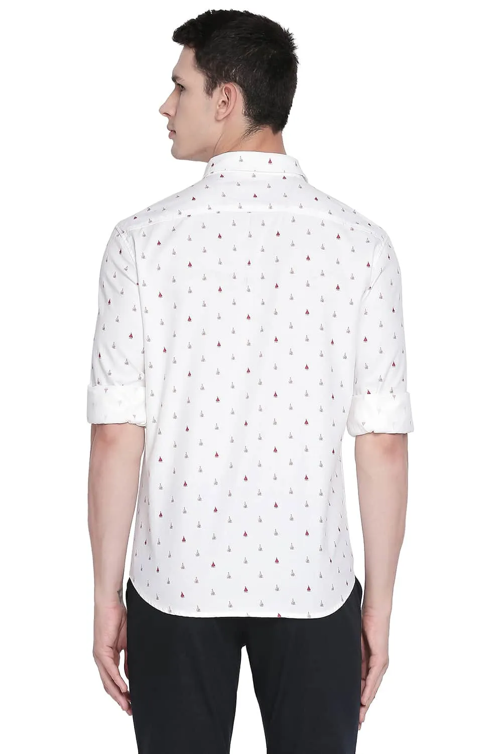 Slim Fit Printed Dobby Shirt