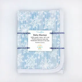 Snowflake Baby Receiving Blanket - Organic Cotton