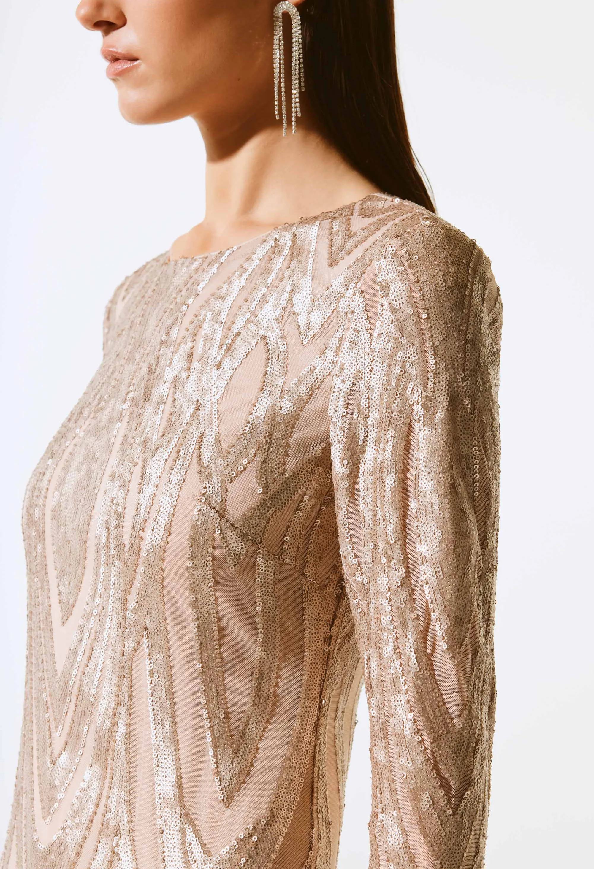 Sophisticated Sequined Party Dress