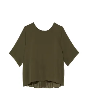 Stephy Mix Blouse | Olive Green