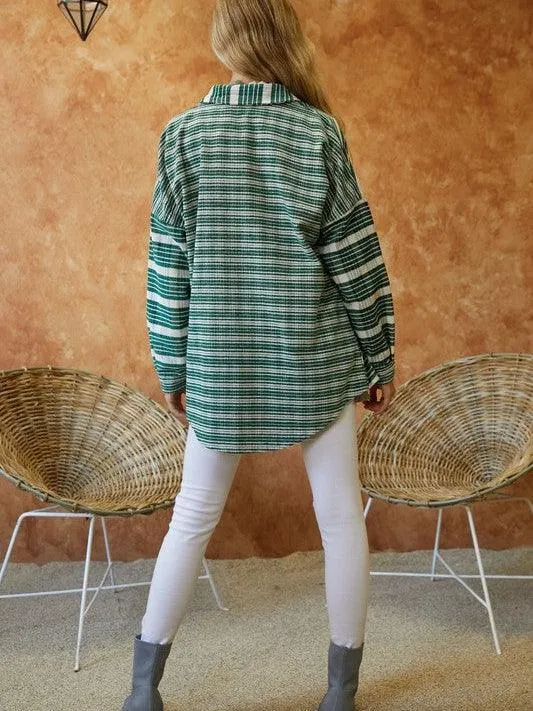 Striped Just Right Long Sleeve Shacket