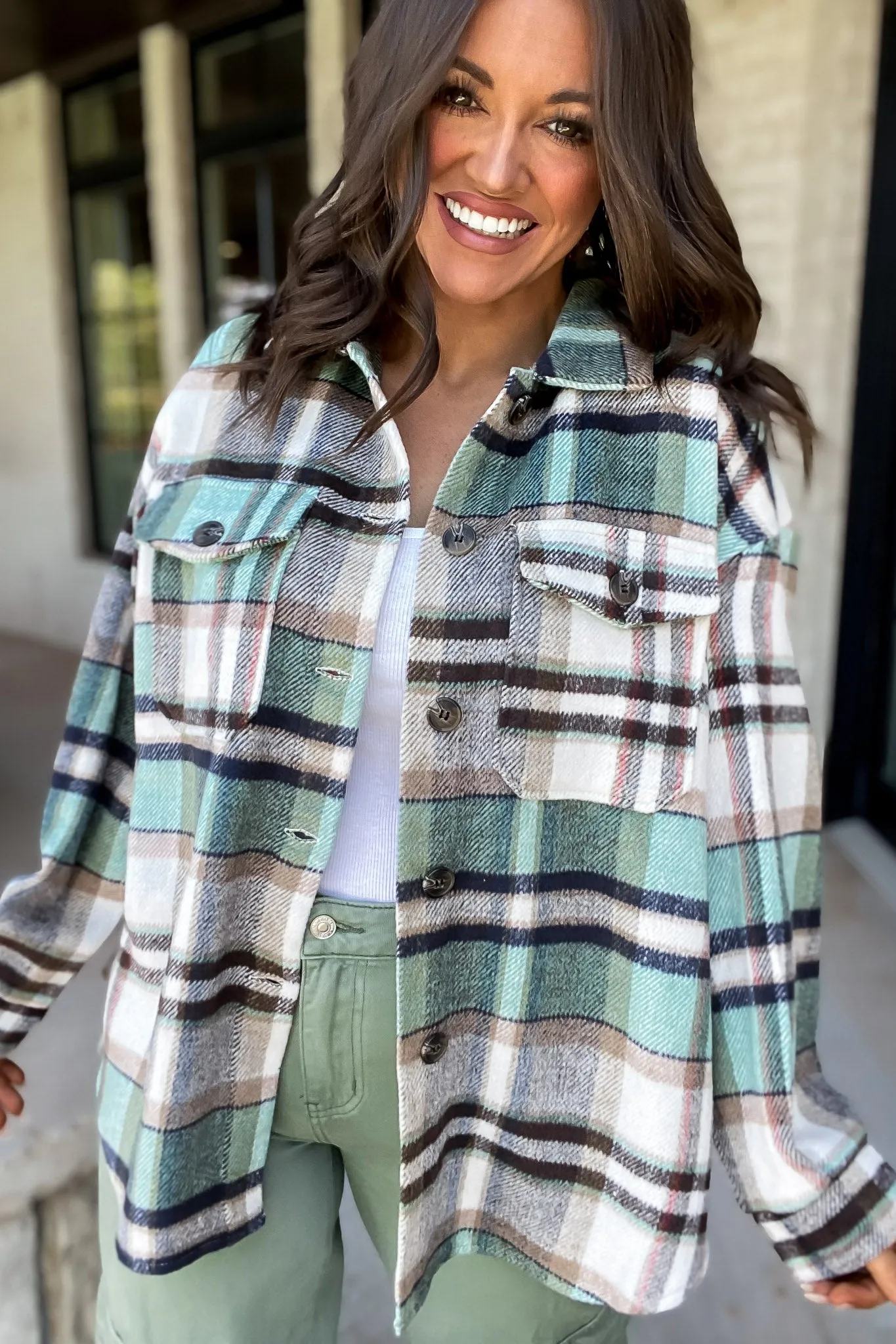 Sweet Comfort Plaid Pattern Shacket