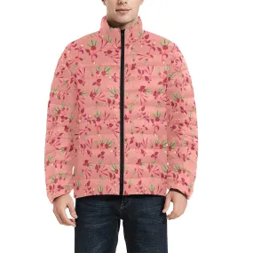 Swift Floral Peach Rouge Remix Men's Stand Collar Padded Jacket