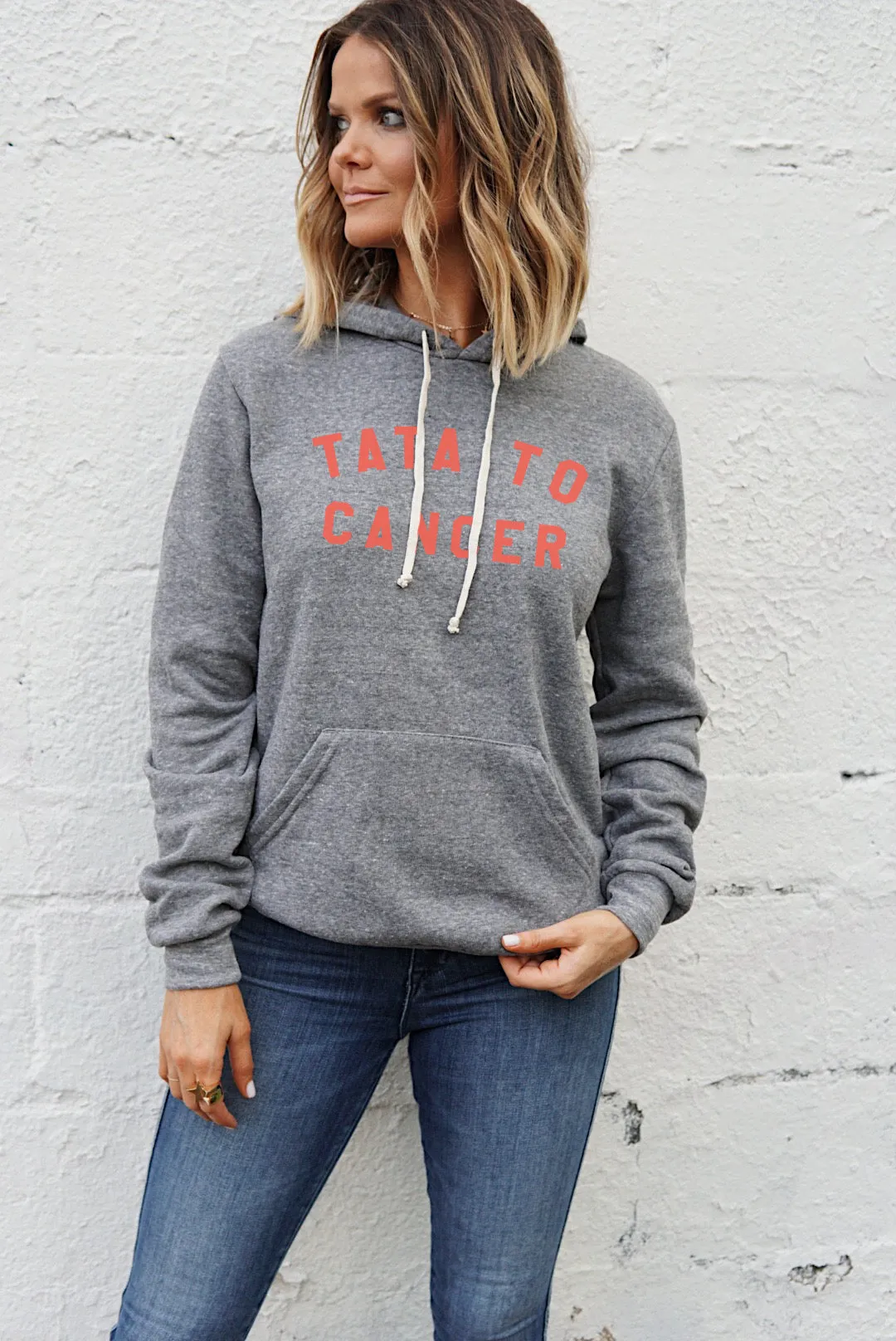 Tata to Cancer Unisex Hoodie - Grey